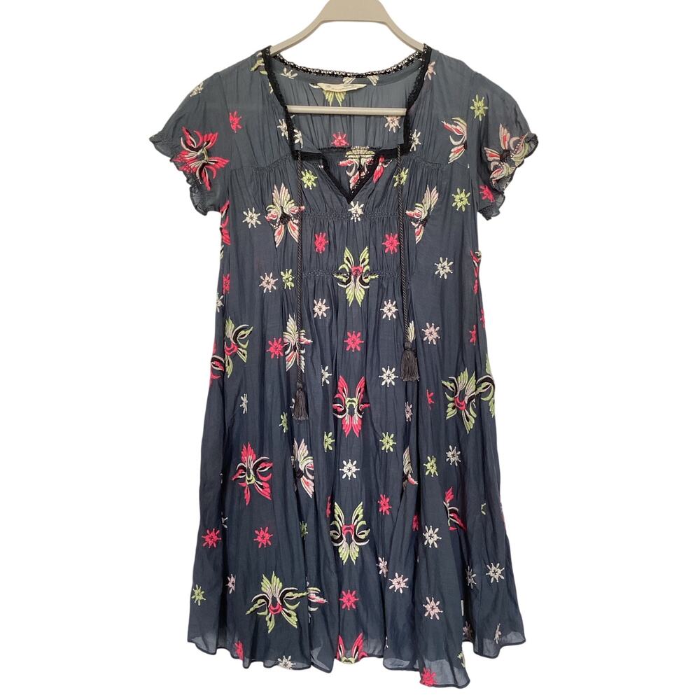 Odd‎ Molly Gray Embroidered Boho Floral Dress similar to johnny was